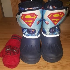 Superheroes Staff .Snow Boots and Mittens